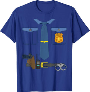 Halloween Kids Dress Up Police Shirt Officer COP Costume T-Shirt - T-Shirt | Royal