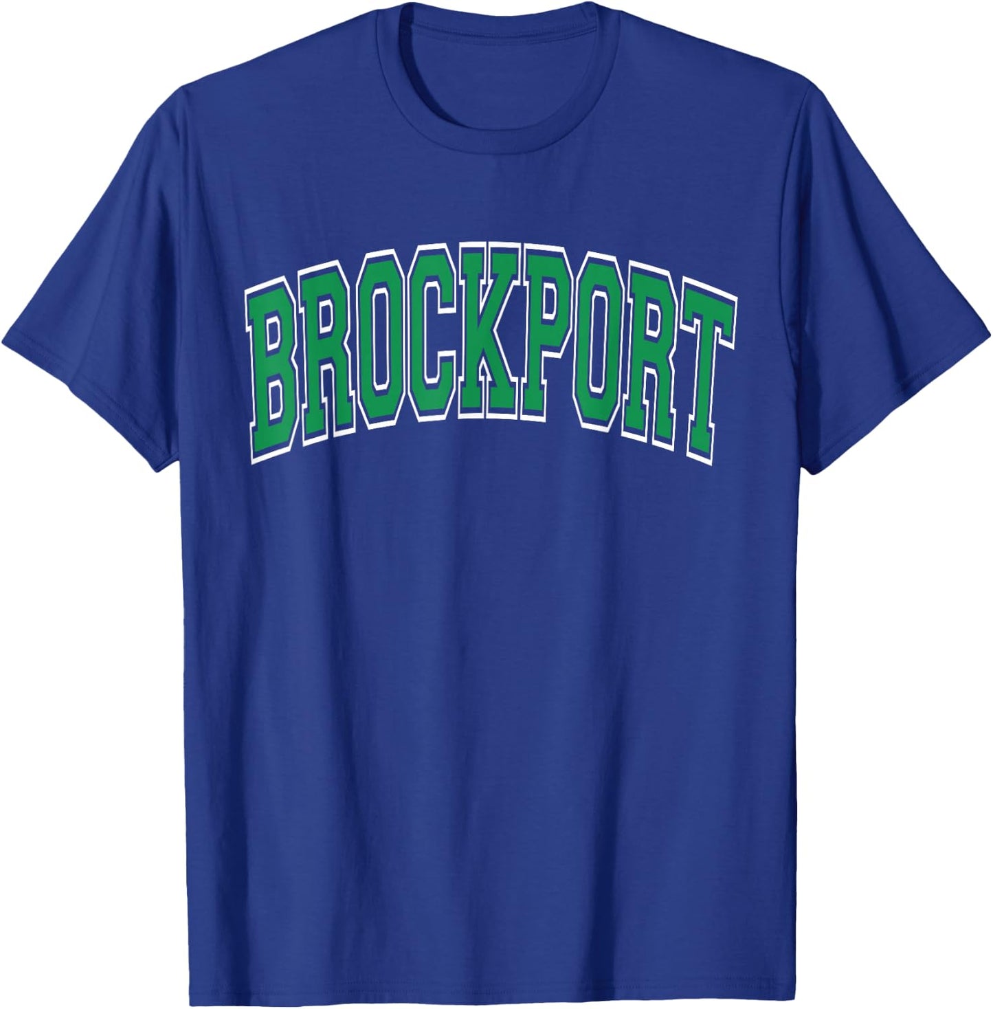 Brockport Arched Green Text T-Shirt - T-Shirt | Royal