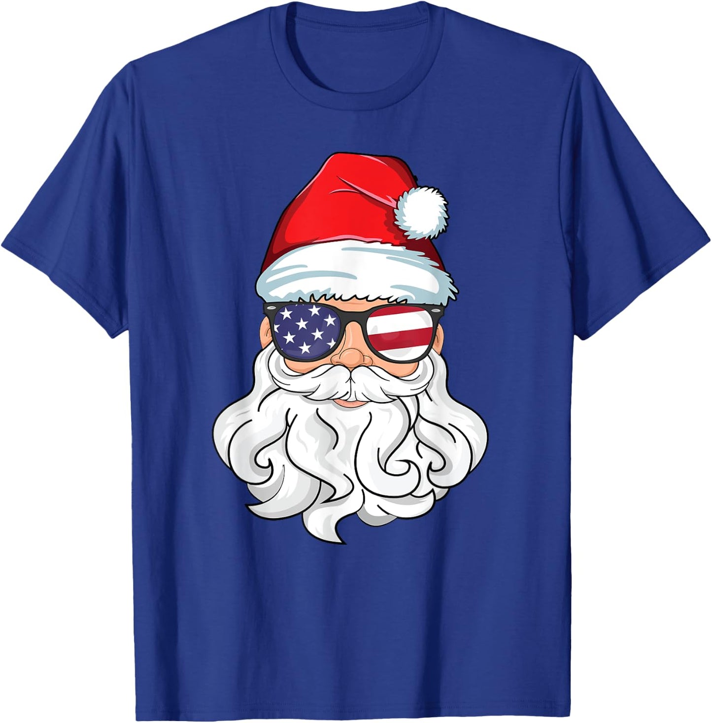Santa Claus Patriotic USA Sunglasses Kids Christmas in July T-Shirt - T-Shirt | Royal