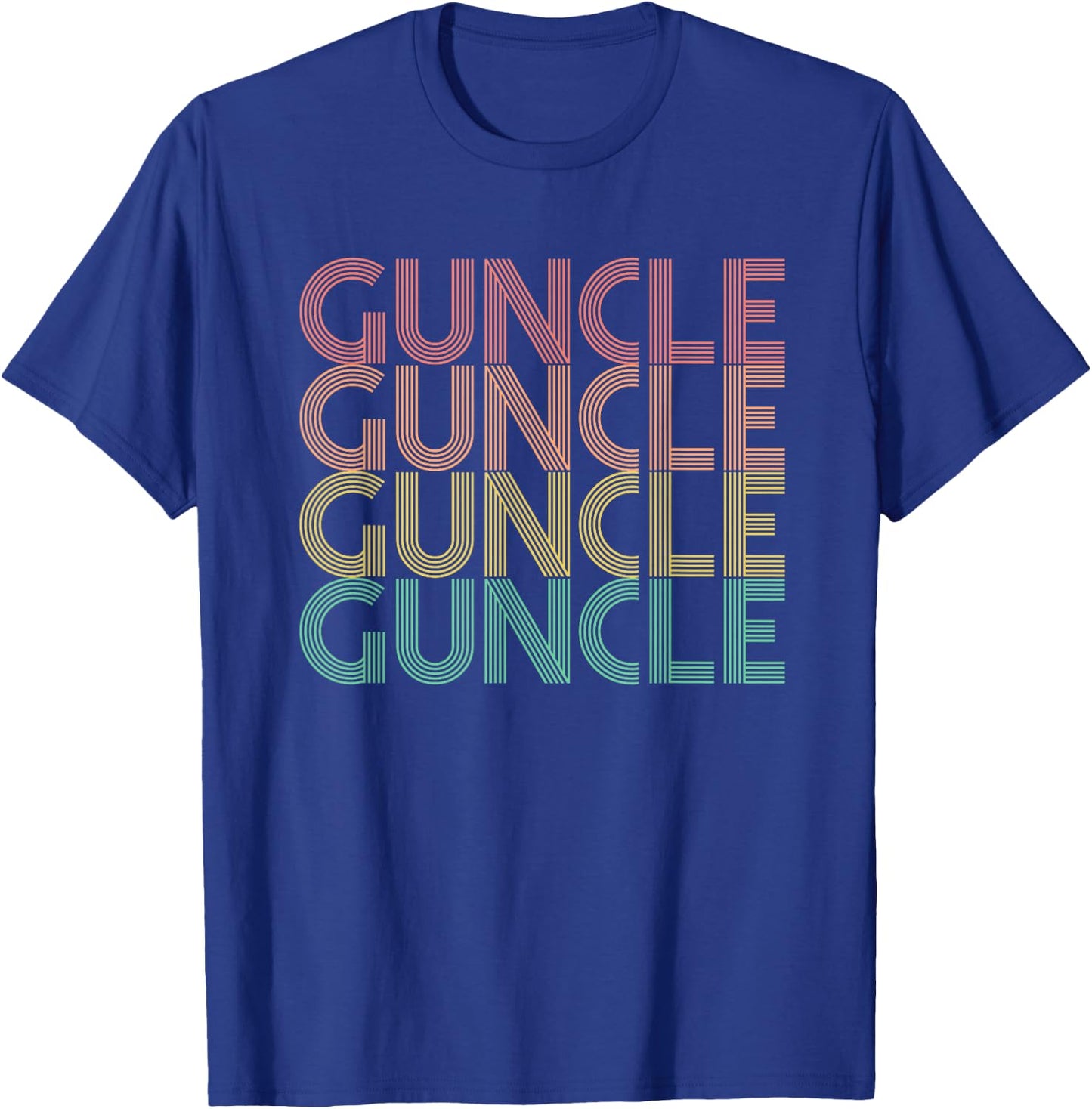 Guncle Matching Family Retro T-Shirt - T-Shirt | Royal