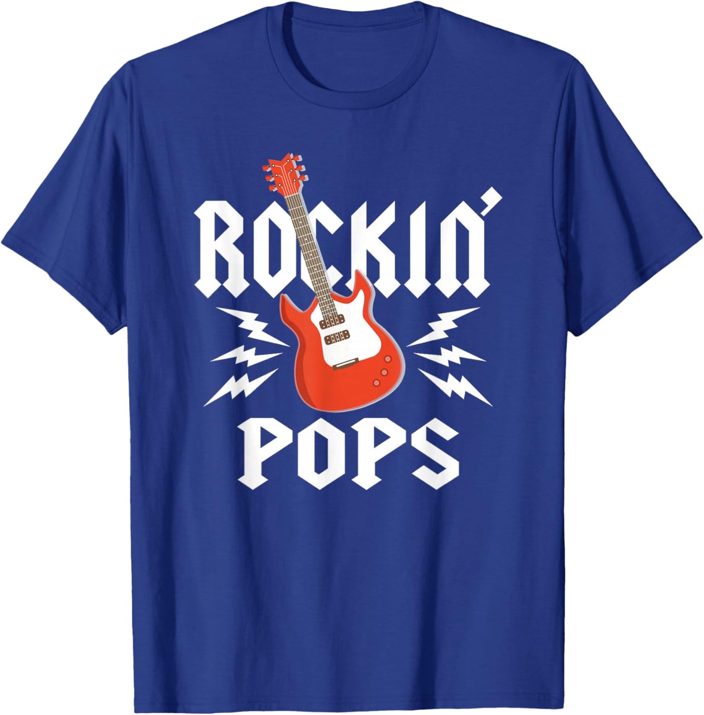 Pops Rockin One Birthday Family Matching Rock Guitar T-Shirt - T-Shirt | Royal