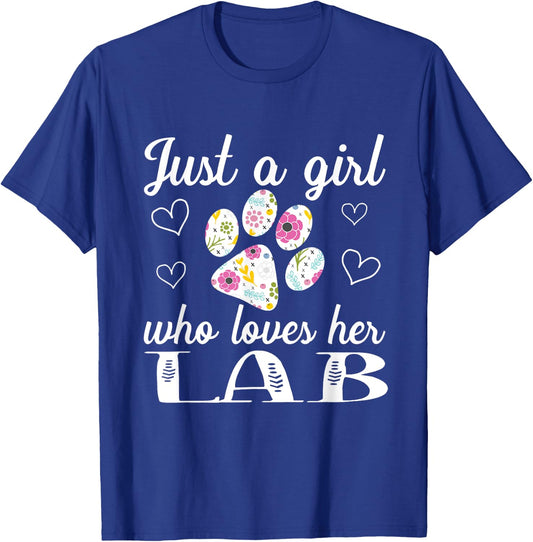Just A Girl Who Loves Her Labrador Cute Dog T-Shirt - T-Shirt | Royal