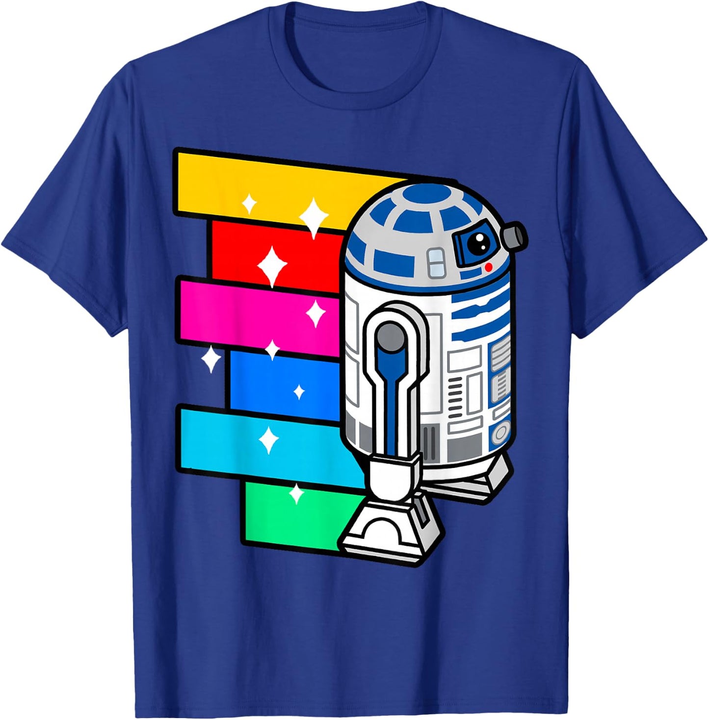 Star Wars R2-D2 Rainbow Roll Cartoon Graphic C1 T-Shirt - T-Shirt | Royal