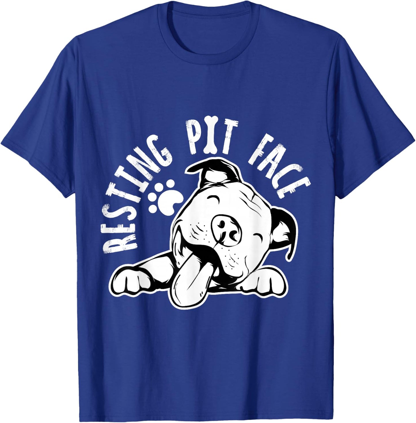 Resting Pit Face | Funny Dog Pitbull Meme Clothing T-Shirt - T-Shirt | Royal