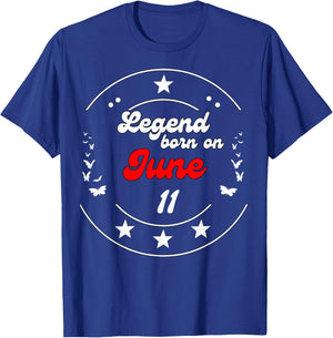 June 11 Birthday Legend Man Boy Since June 11th T-Shirt - T-Shirt | Royal