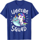 Unicorn Squad Narwhal Funny Cute Birthday Party Present Gift T-Shirt - T-Shirt | Royal