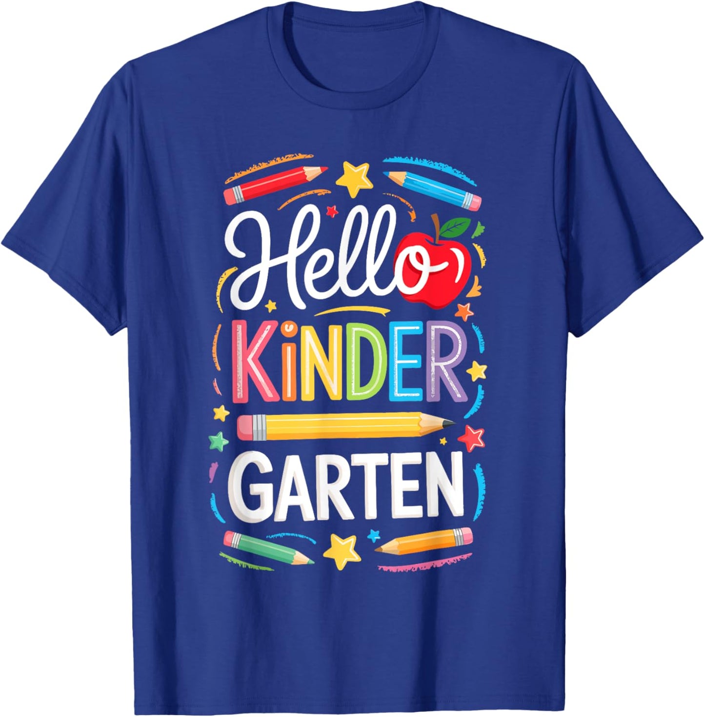 Hello Kindergarten Shirt Boy Girl Teacher Back To School T-Shirt - T-Shirt | Royal