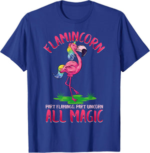 Flamincorn Flamingo & Unicorn T-Shirt - T-Shirt | Royal