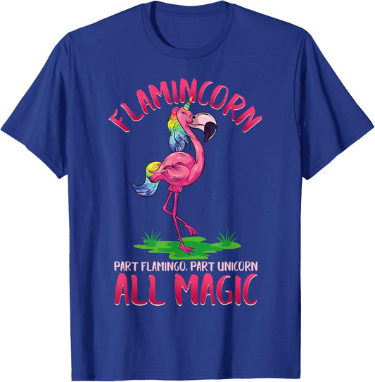 Flamincorn Flamingo & Unicorn T-Shirt - T-Shirt | Royal