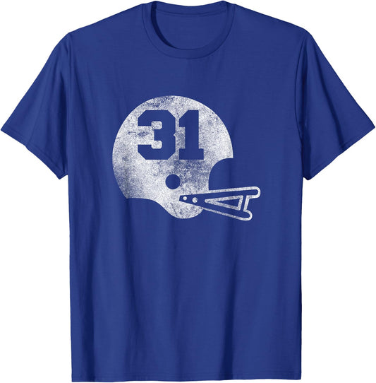 Vintage Football Jersey Number 31 Player Number T-Shirt - T-Shirt | Royal