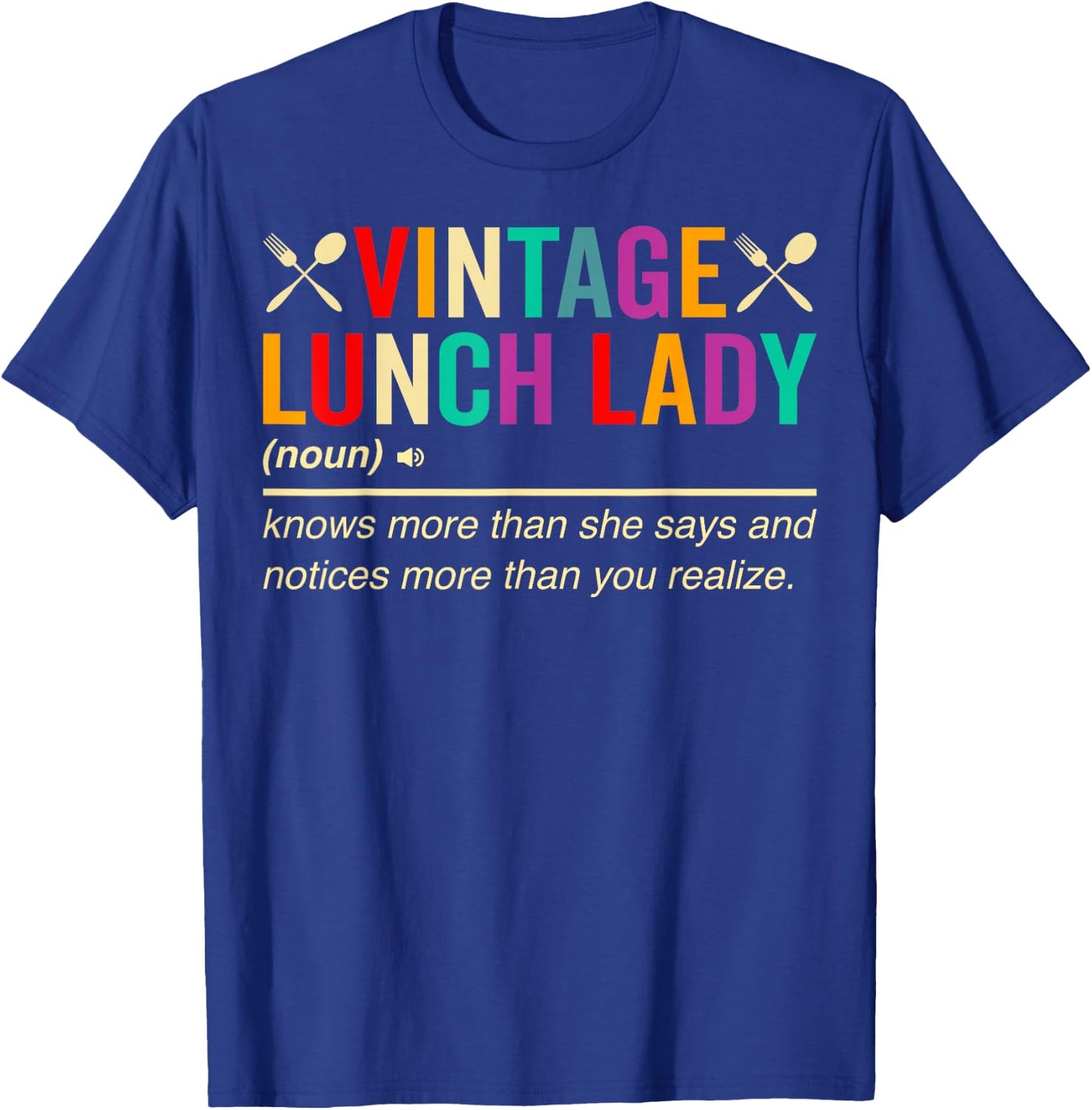 Vintage Lunch Lady Definition School Cafeteria Worker Women T-Shirt - T-Shirt | Royal