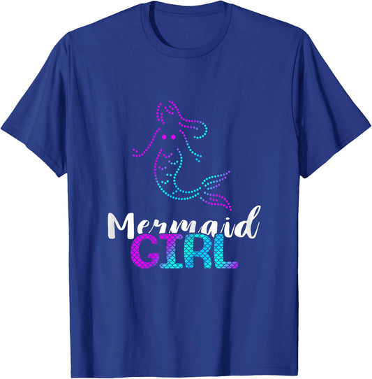 Aqua Mermaid Girl Clamshell Sea Creature Mermaid Love T-Shirt - T-Shirt | Royal