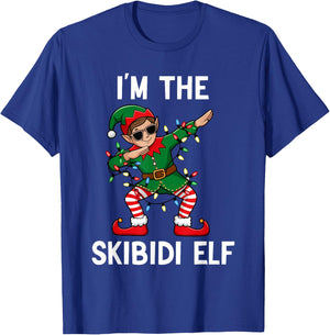 Funny Christmas Brainrot The Skibidi Elf Xmas Boys Girls T-Shirt - T-Shirt | Royal