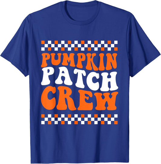 Pumpkin Patch Crew for Kids Boys Toddler Autumn Fall T-Shirt - T-Shirt | Royal