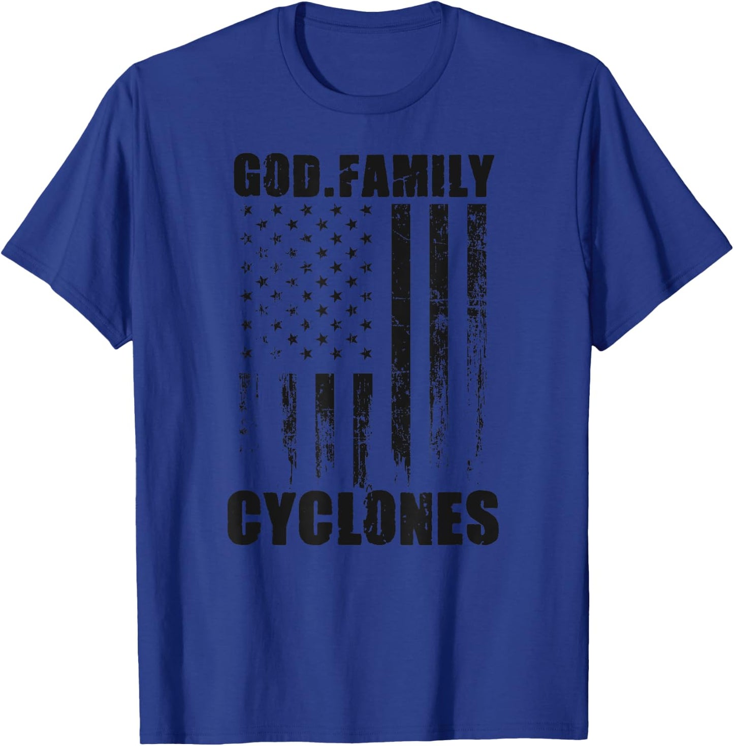 Elizabethton Cyclones God. Family. Vintage USA Flag T-Shirt - T-Shirt | Royal