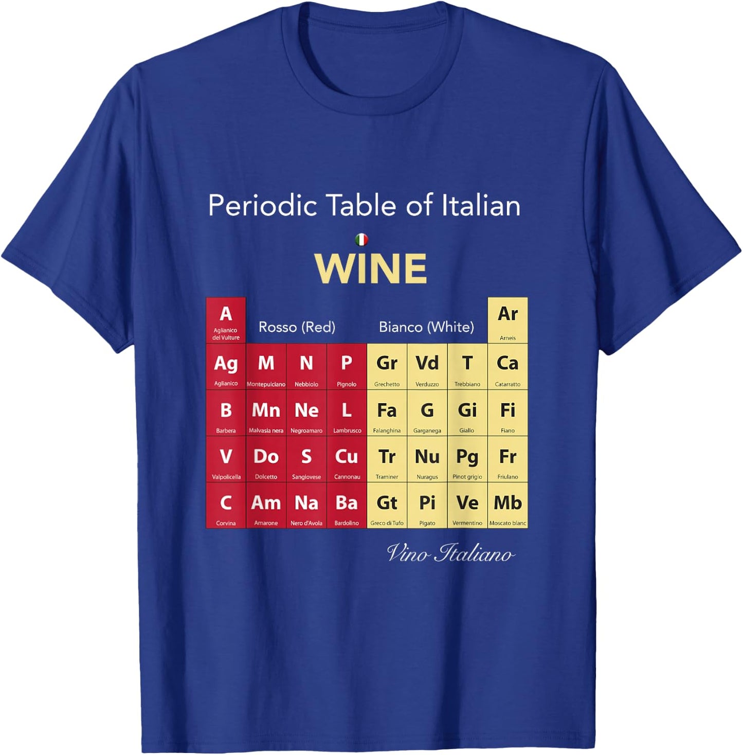 Periodic Table of Italian Wine T-Shirt - T-Shirt | Royal