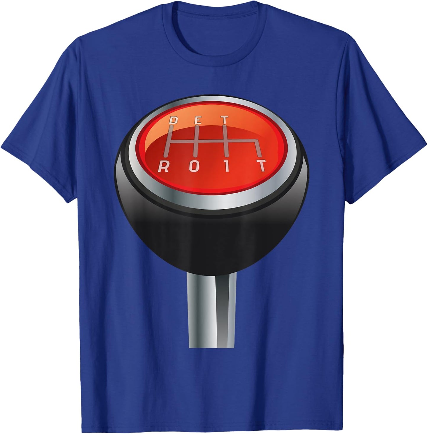 Detroit Manual Gearbox Shifter Knob in 3D T Shirt T-Shirt - T-Shirt | Royal