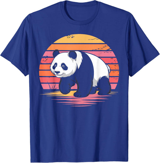 Retro Panda Lover Vintage Sunset Summer Vibes Gifts for Kids T-Shirt - T-Shirt | Royal