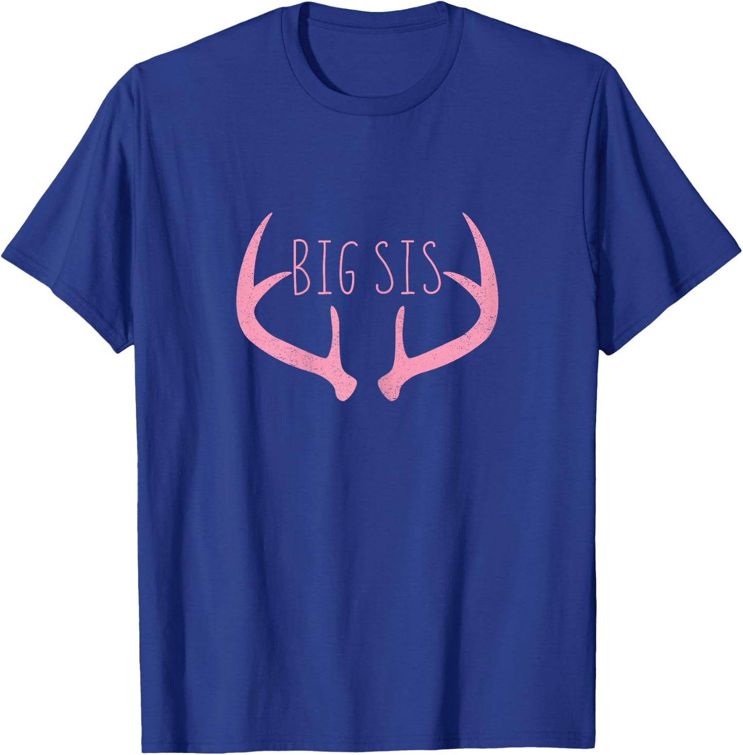 Big Sister Shirt - Big Sis Deer Antlers Hunting Pink T-Shirt - T-Shirt | Royal