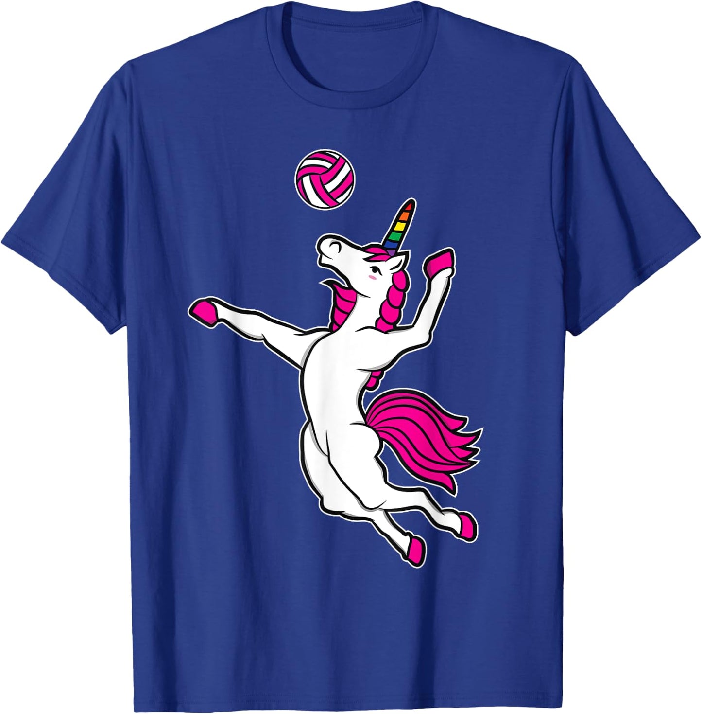 Funny Volleyball Unicorn For Volleyball Girls T-Shirt - T-Shirt | Royal