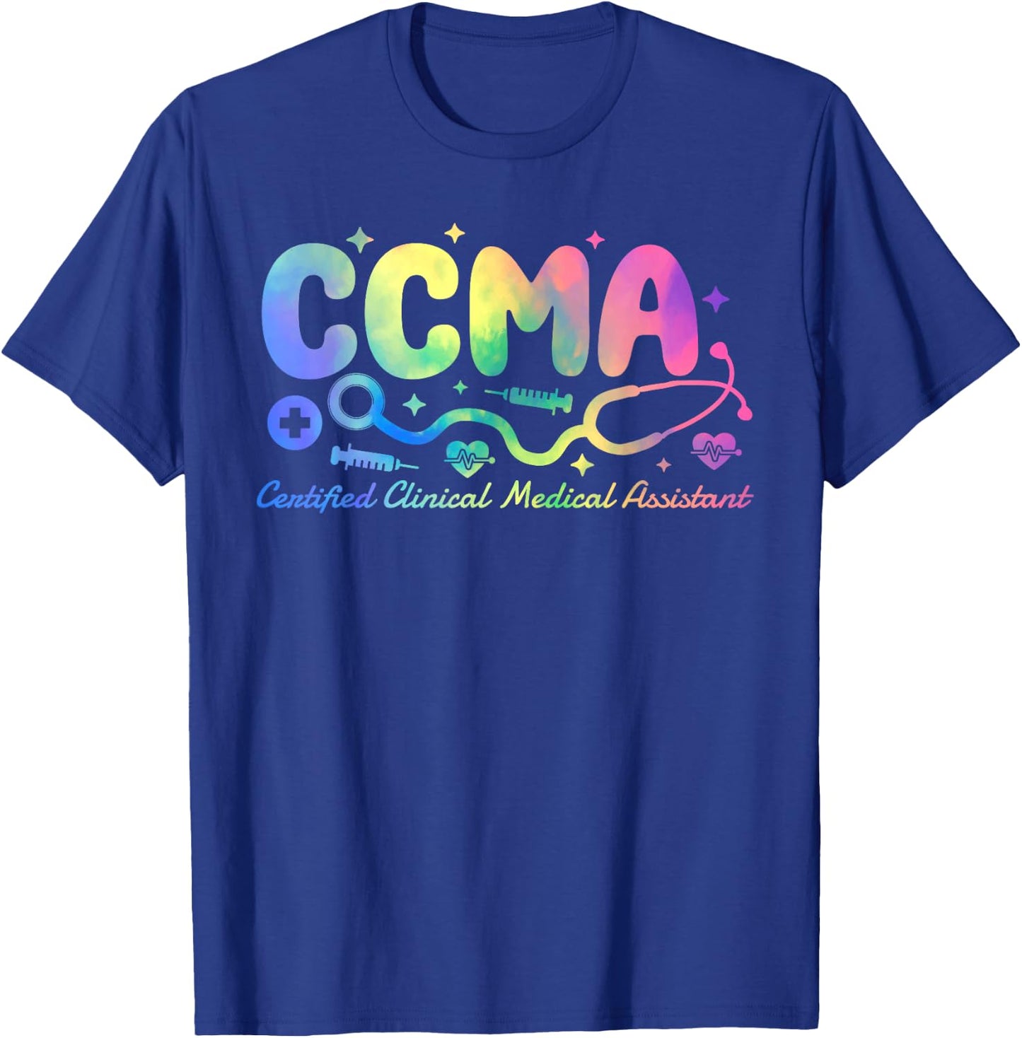 Tie Dye Certified Clinical Medical Assistant CCMA T-Shirt - T-Shirt | Royal
