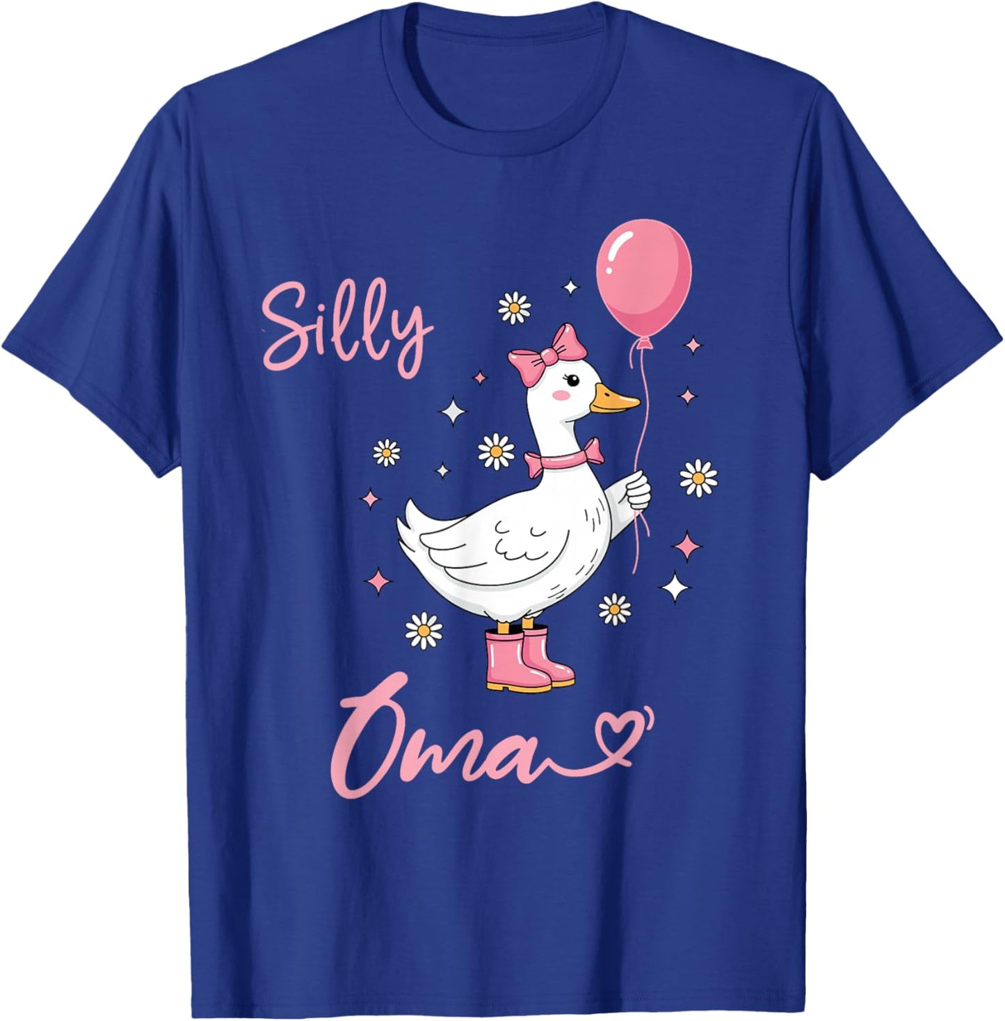 Silly Oma Cute Goose Grandmother Family Matching Birthday T-Shirt - T-Shirt | Royal
