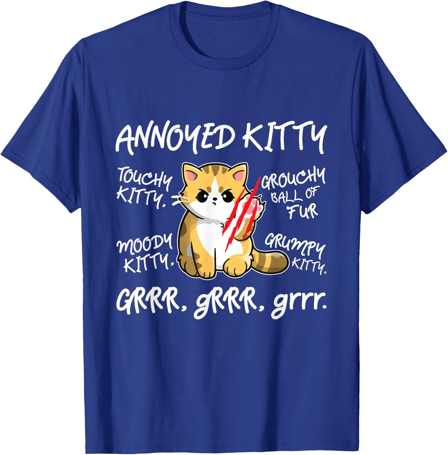 Angry Cat - Moody Annoyed Kitty - Size - Cute Cat's T-Shirt - T-Shirt | Royal