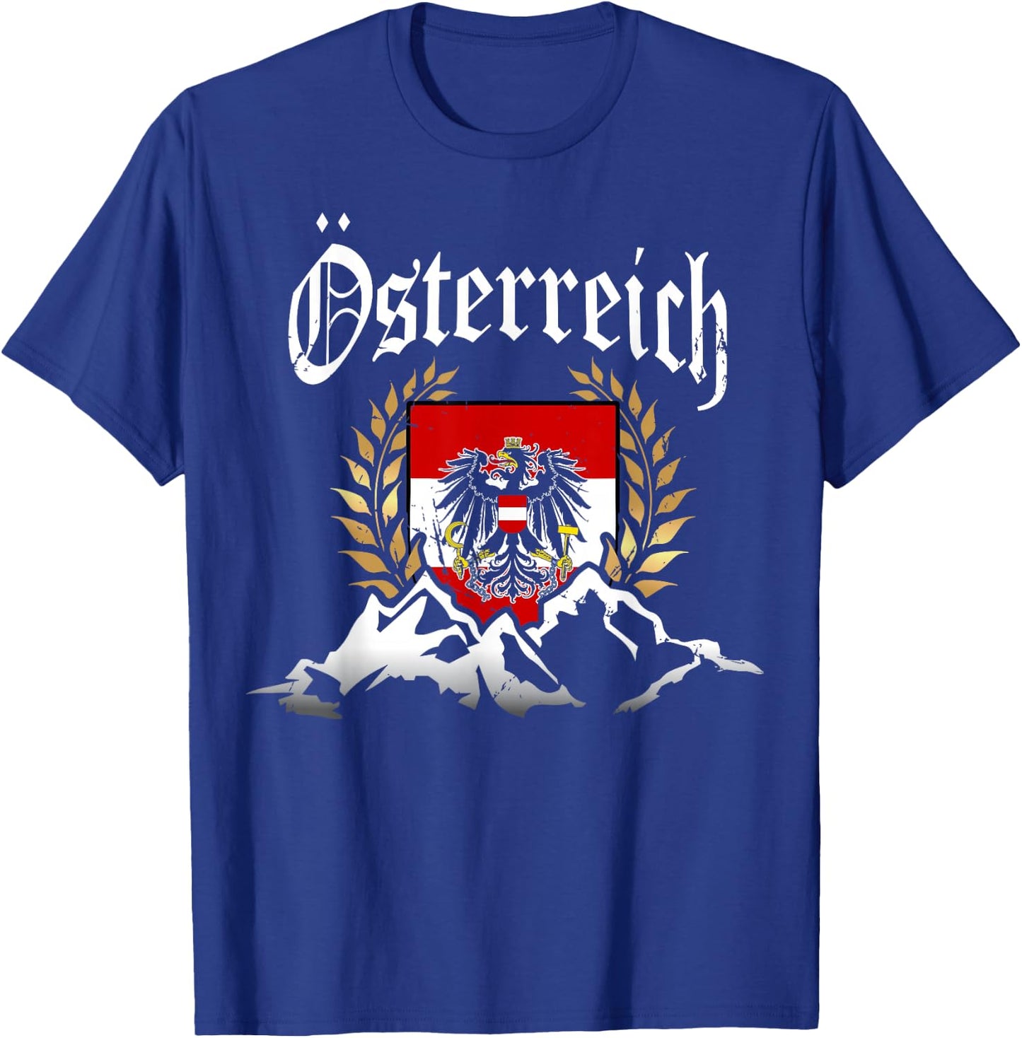 Austria Oesterreich with alps mountains men and women T-Shirt - T-Shirt | Royal
