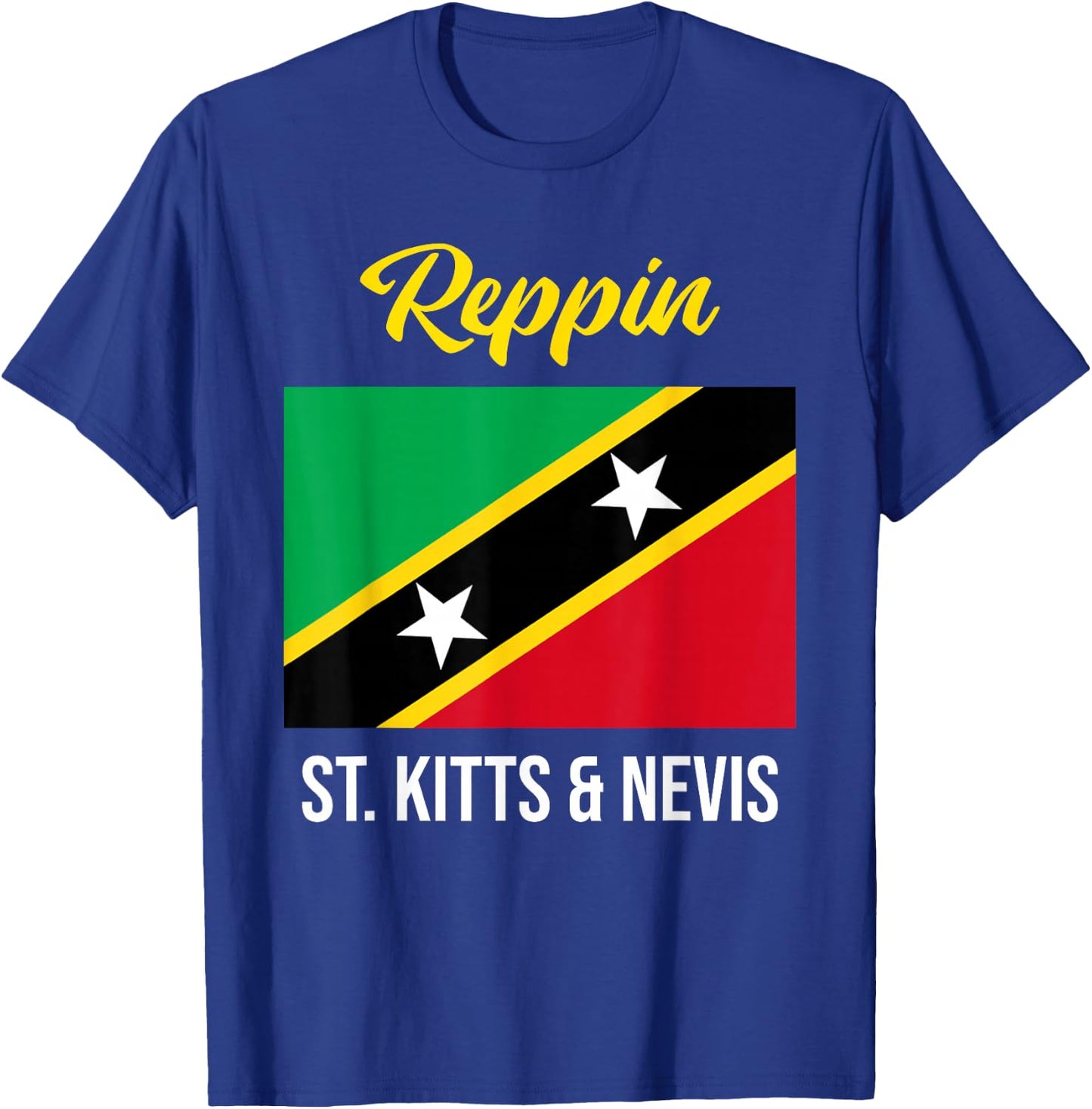 St. Kitts & Nevis Flag Reppin West Indies T Shirt T-Shirt - T-Shirt | Royal