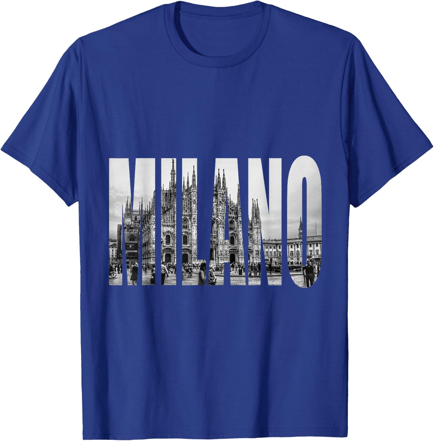Milano Duomo Black and White Logo Picture T-Shirt - T-Shirt | Royal