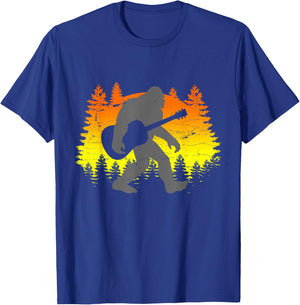 Bigfoot Guitar Sasquatch Believer Guitarist Gift T-Shirt - T-Shirt | Royal