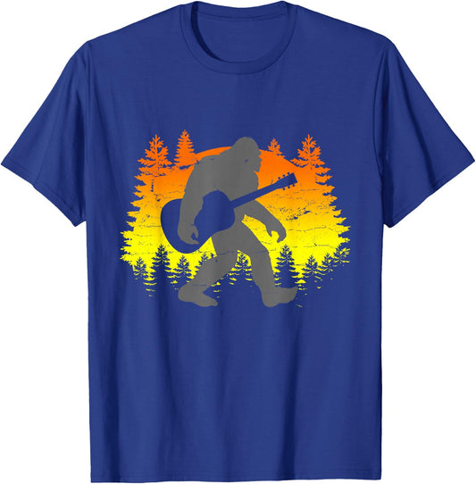 Bigfoot Guitar Sasquatch Believer Guitarist Gift T-Shirt - T-Shirt | Royal