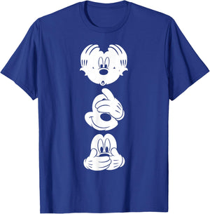 Disney - Mickey Mouse Three Faces T-Shirt - T-Shirt | Royal