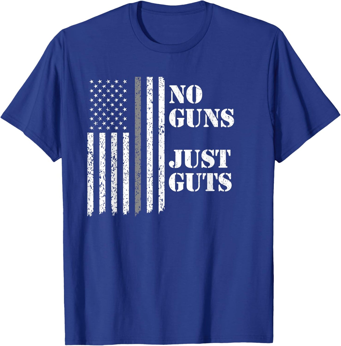 Corrections Officer Shirt, No Guns Just Guts, Gray Line T-Shirt - T-Shirt | Royal