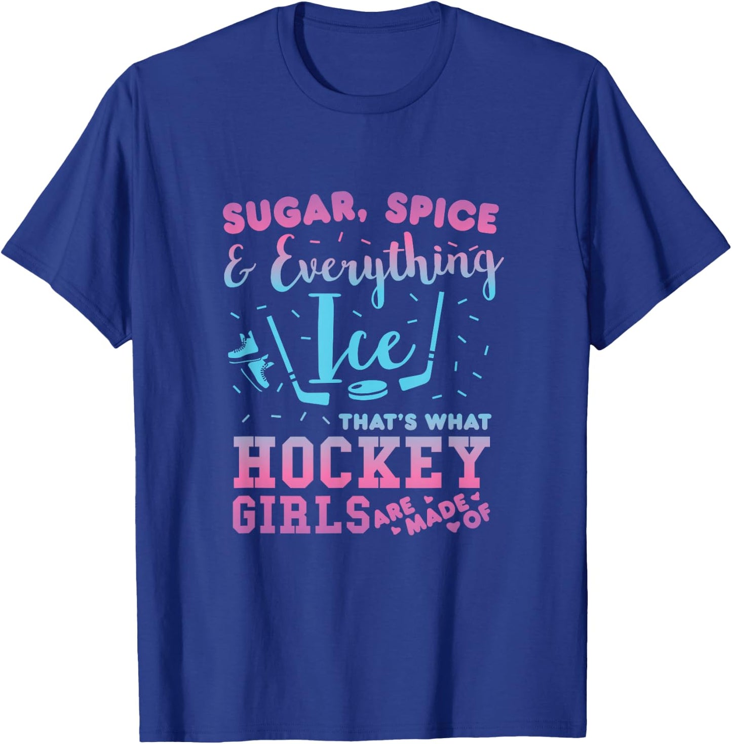 Sugar Spice and All Ice Hockey Girl Player T-Shirt - T-Shirt | Royal
