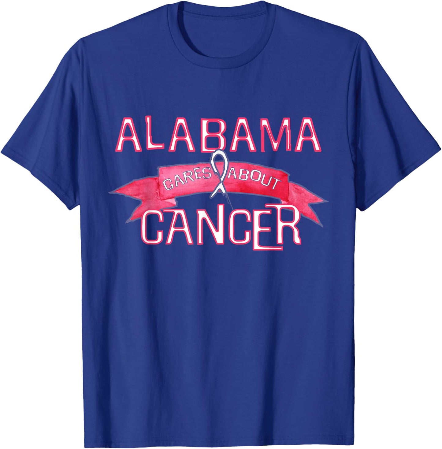 ALABAMA Cares About Breast Cancer Support Breast Cancer T-Shirt - T-Shirt | Royal