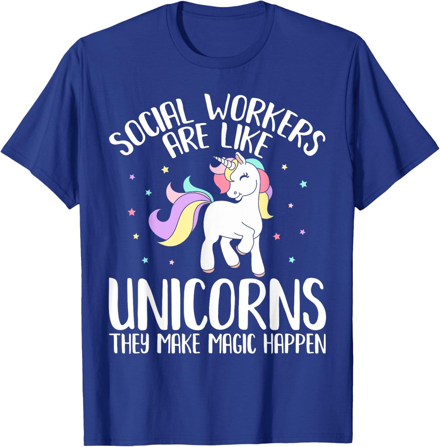 Women Social Workers Make Magic Happens Unicorn Social Work T-Shirt - T-Shirt | Royal