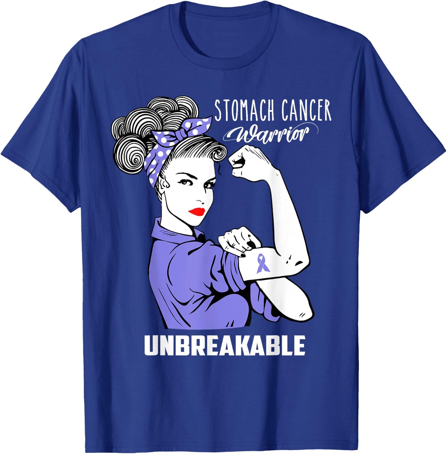 Stomach Cancer Awareness Stomach Cancer Warrior Unbreakable T-Shirt - T-Shirt | Royal
