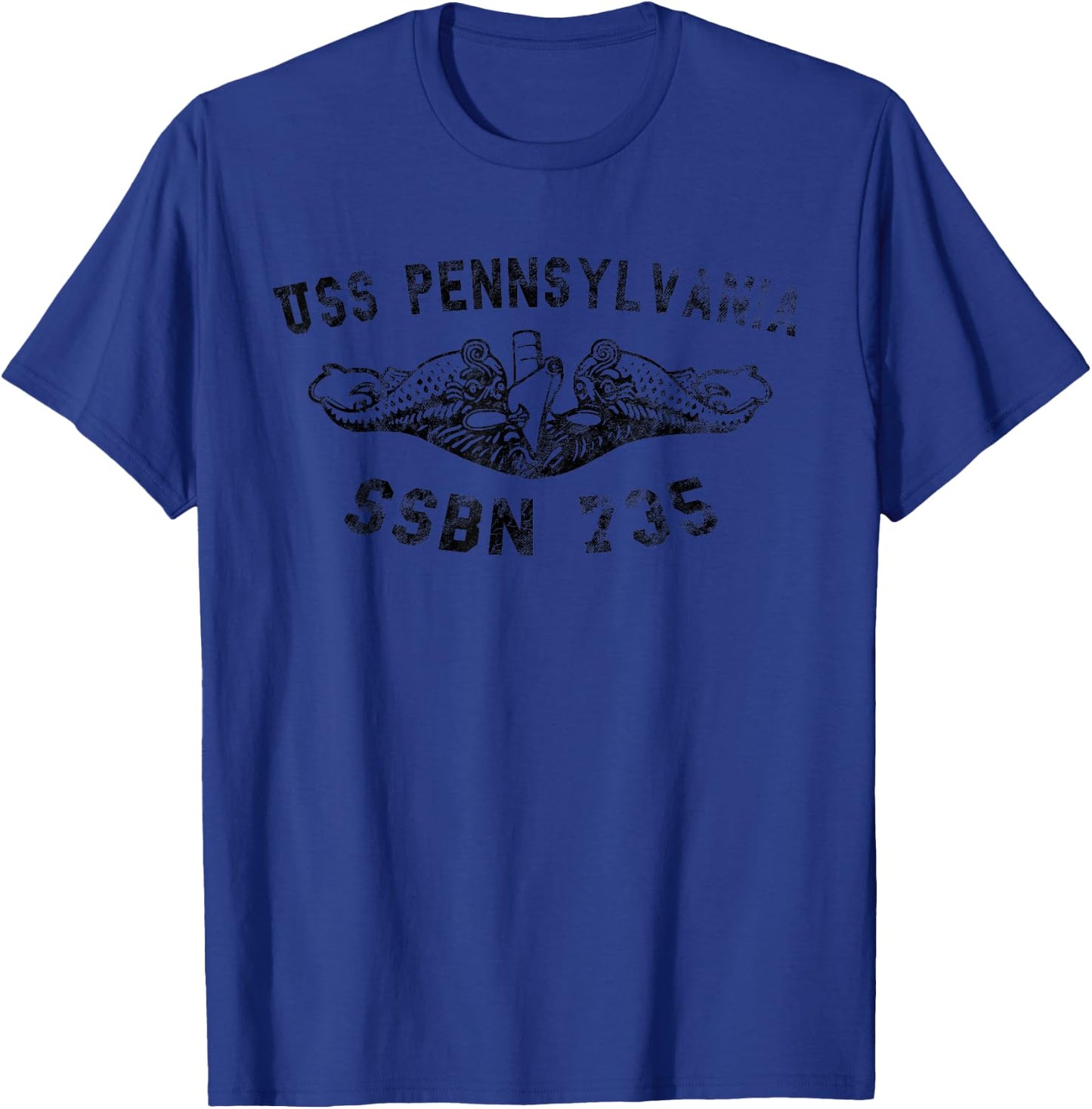 USS Pennsylvania SSBN 735 Submarine Badge Vintage T-Shirt - T-Shirt | Royal