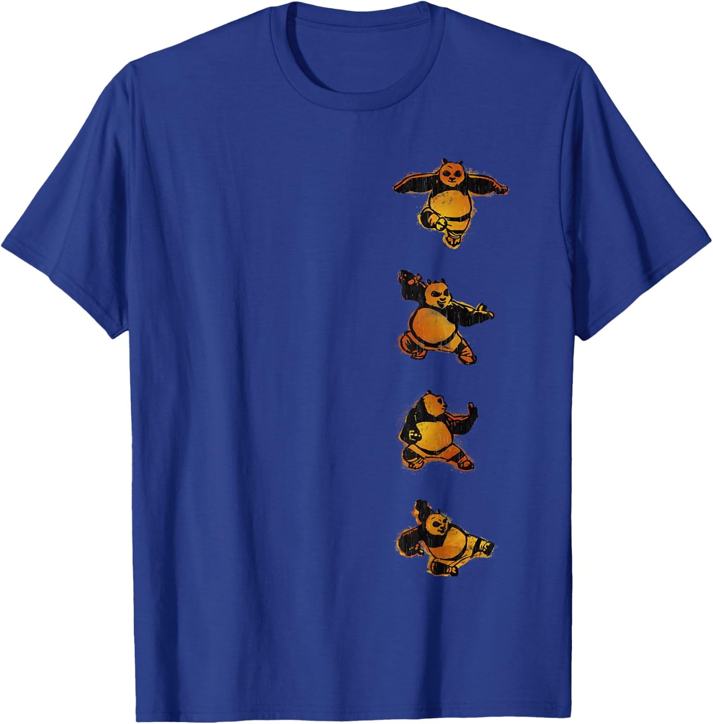 Kung Fu Panda Po Action Poses Orange Hue Left Chest Portrait T-Shirt - T-Shirt | Royal