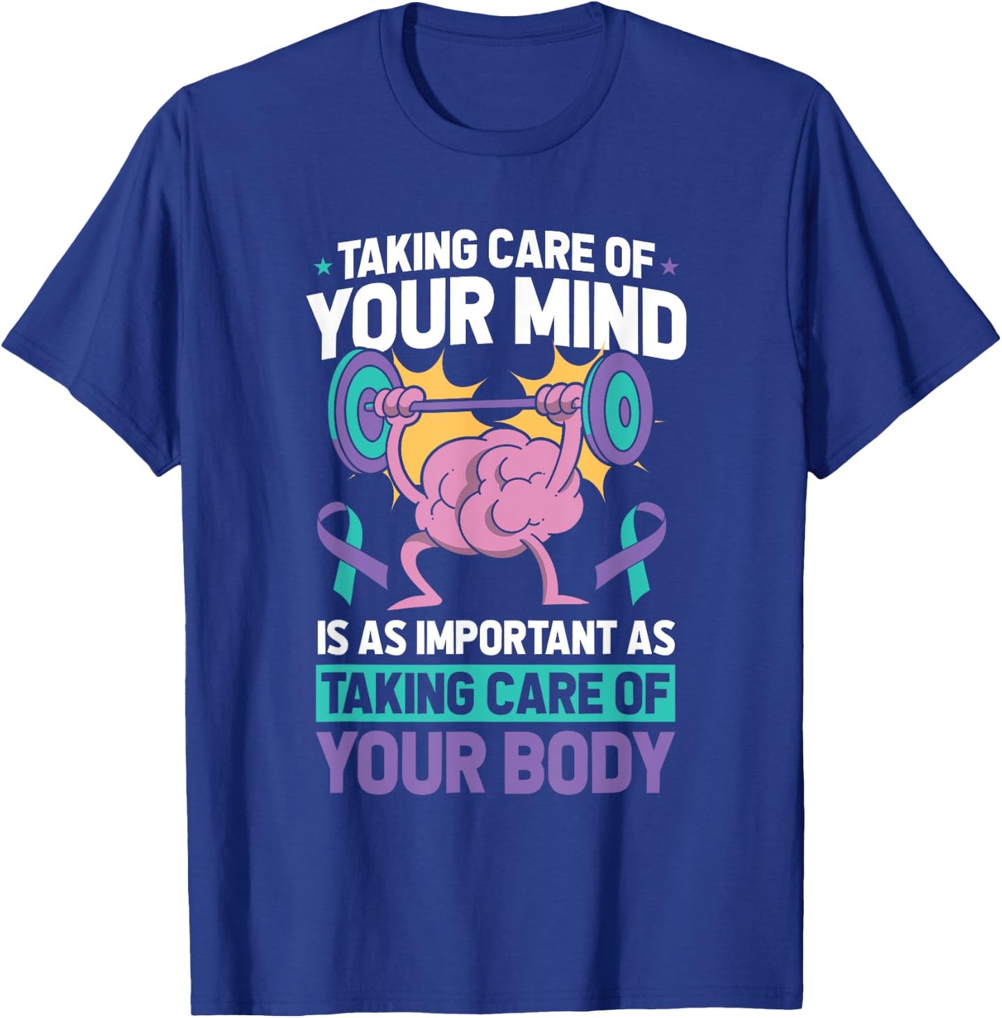 Mental Health Awareness Ribbon Suicide Prevent T-Shirt - T-Shirt | Royal