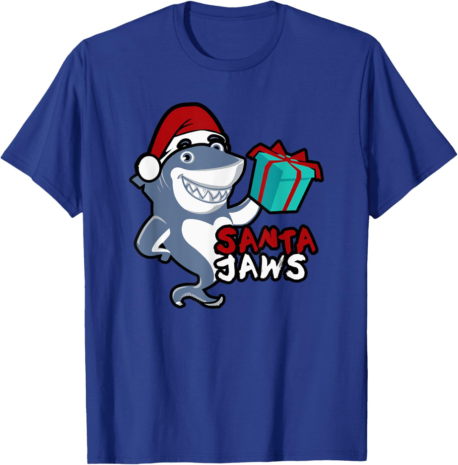 Cute Santa Jaws Family Christmas Pajamas Funny Shark Gifts T-Shirt - T-Shirt | Royal