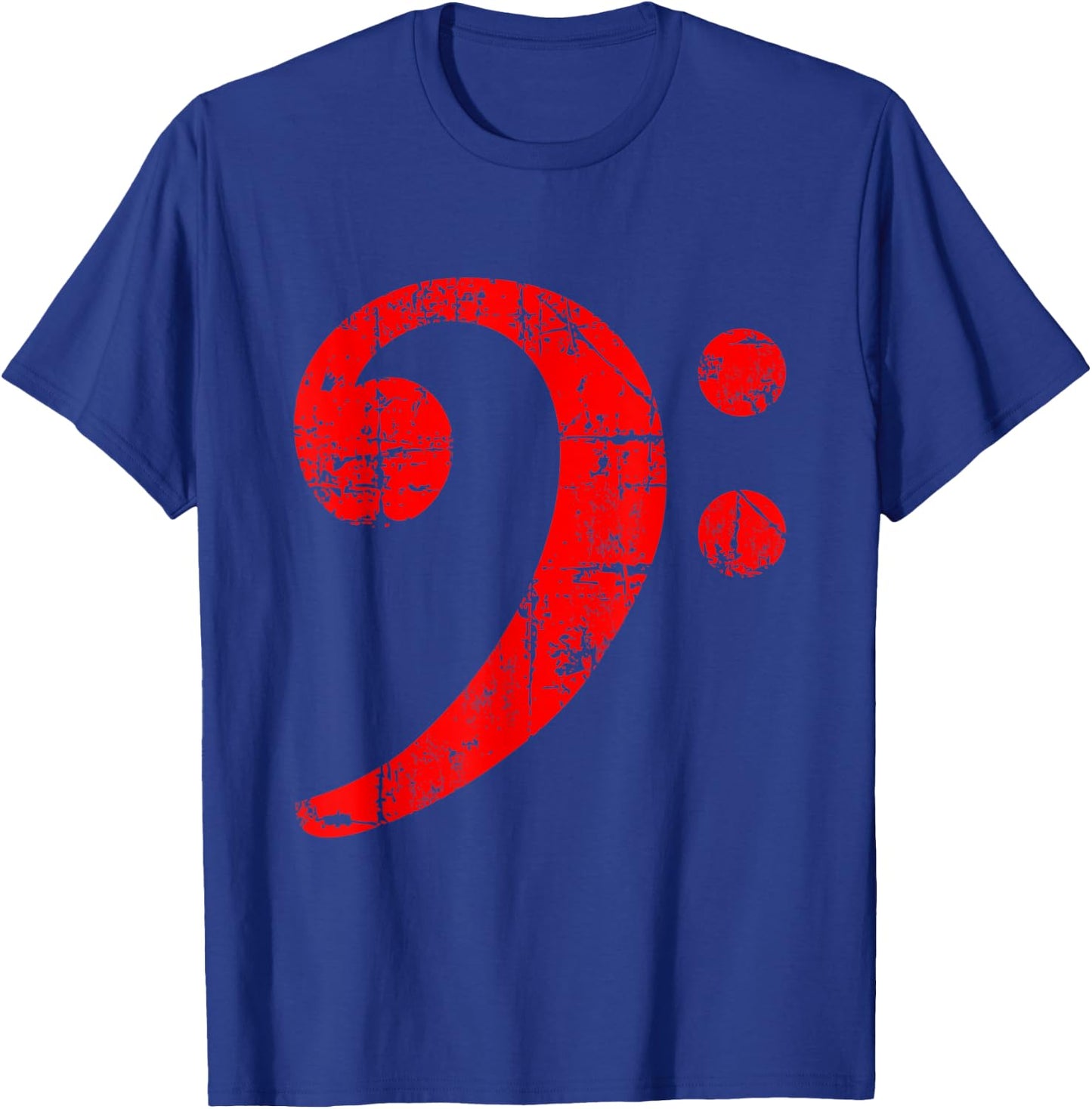 Bass Clef (Vintage Red) Bass Players T-Shirt - T-Shirt | Royal