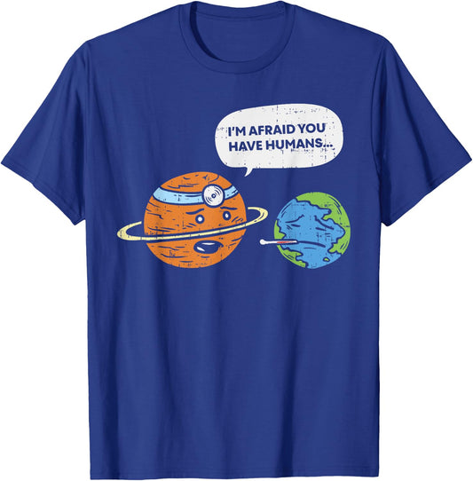 Funny Save Earth Day Planet Doctor Humans T-Shirt - T-Shirt | Royal