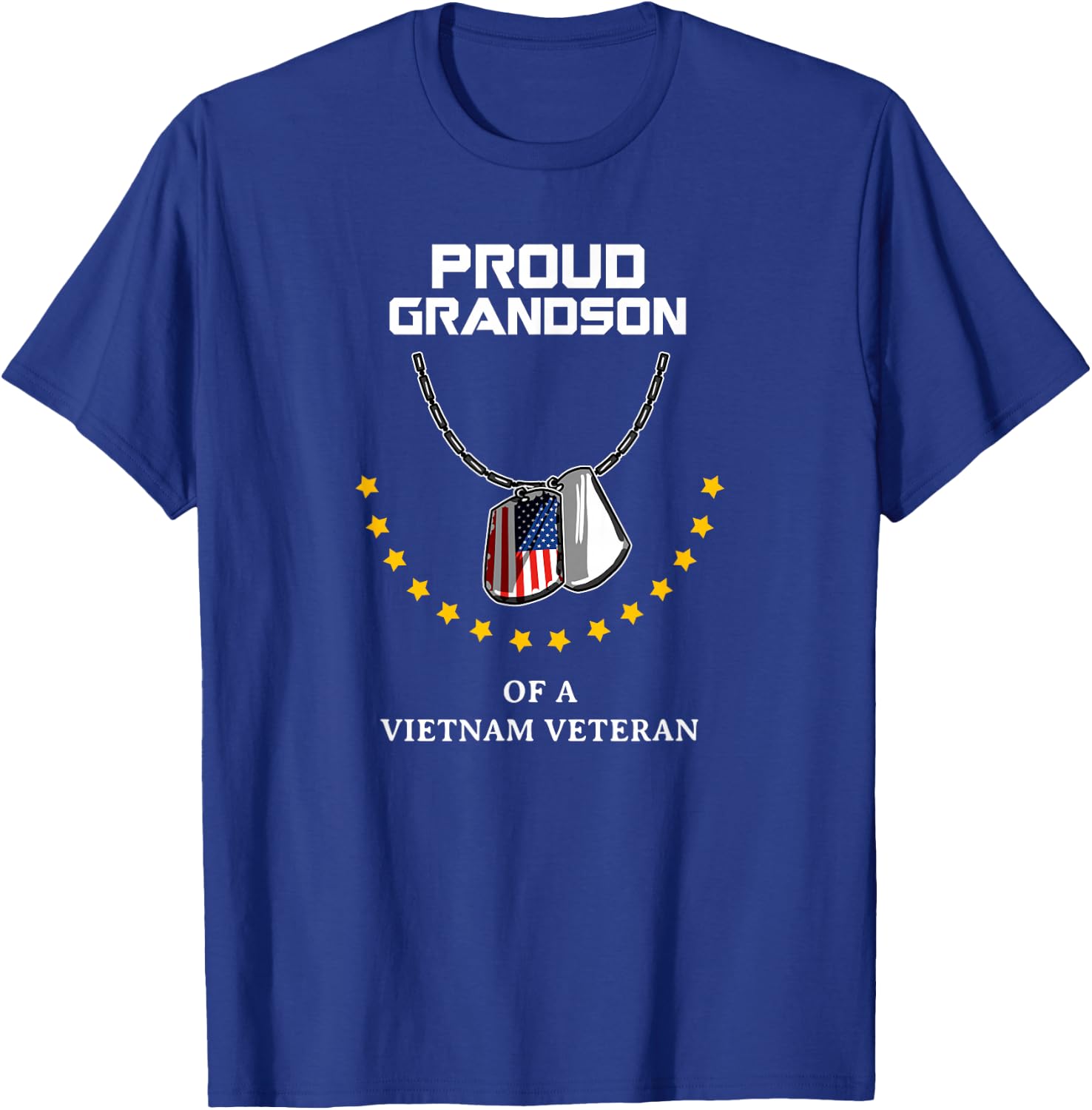 Proud Grandson Of A Vietnam Veteran Cool Army Soldier Gift T-Shirt - T-Shirt | Royal