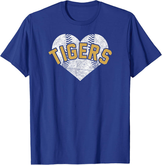 Tigers Baseball Softball High School Team Mascot Mom T-Shirt - T-Shirt | Royal