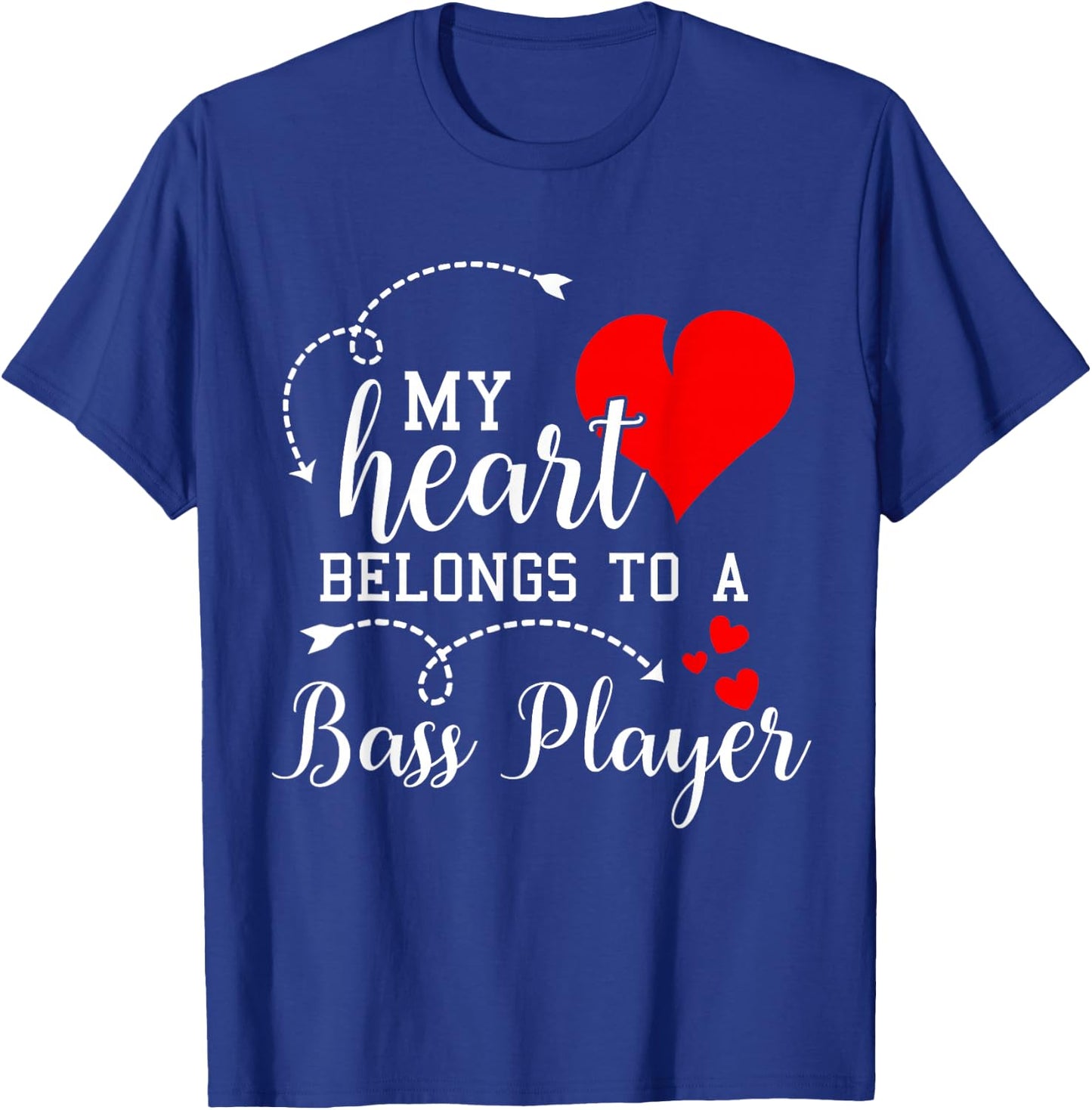 I Love My Bass Player Husband Wife Gifts Valentines Shirt T-Shirt - T-Shirt | Royal