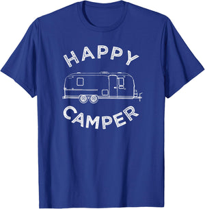 Happy Trailer Camper , Retro Camping Caravan T-Shirt - T-Shirt | Royal