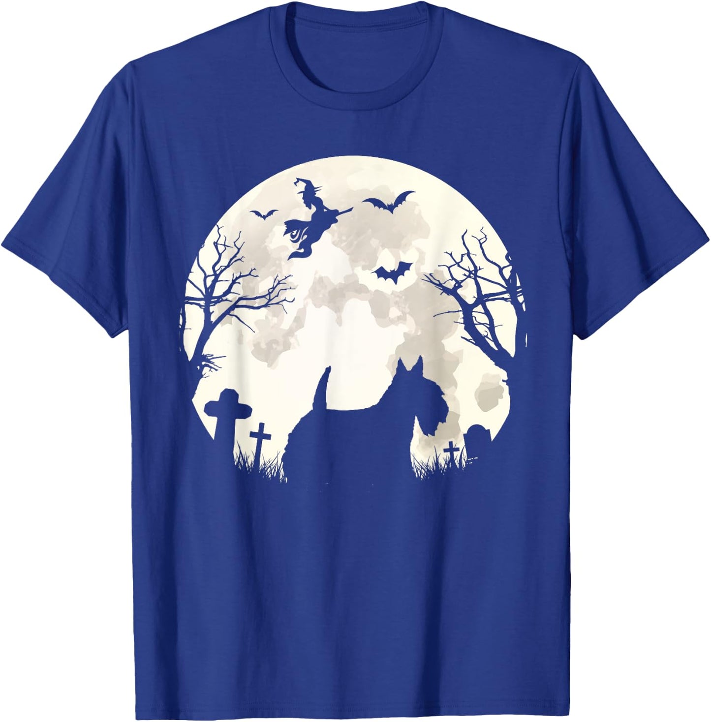Halloween Moon Scottish Terrier Costume Dog Lover Owner Gift Women Kids T-Shirt - T-Shirt | Royal
