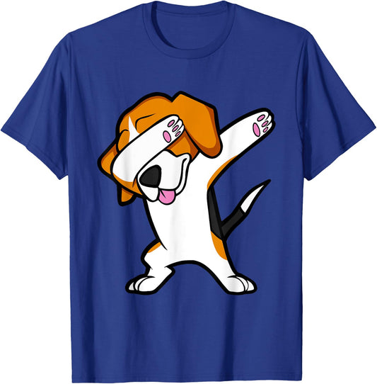 Funny Dabbing Beagle Hip Hop Dance Dab Dog Shirt Men Women Girls Kids T-Shirt - T-Shirt | Royal